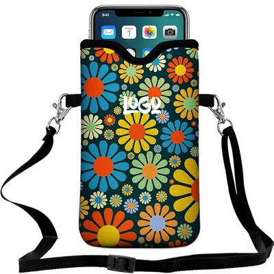 Waterproof Neoprene Phone Pouch w/ Crossbody Strap