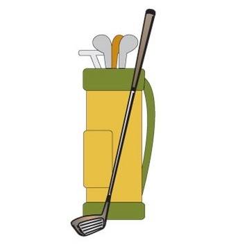 Golf Bag Magnet w/ Full Magnetic Back (8 Square Inch)