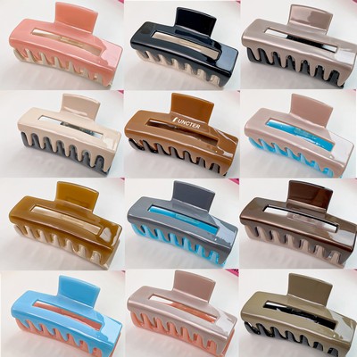 Color-blocked Large Size Acetate Hair Claw Clips