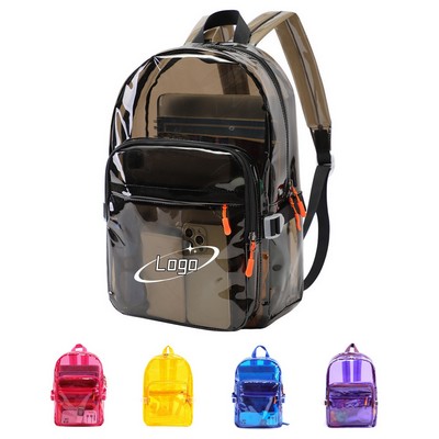 Colorful Transparent PVC Backpack - Fashion Large Capacity Rucksack