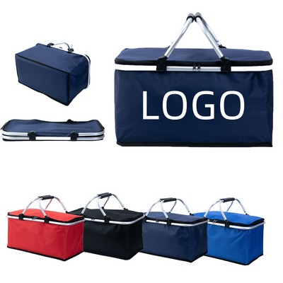 Sturdy Aluminum Frame Insulated Folding Picnic Basket