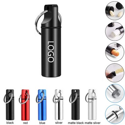 Travel Aluminum Alloy Medicine Bottle Container Keychain