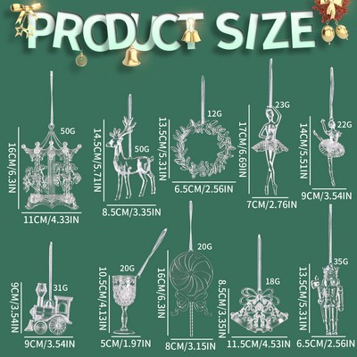 Christmas Transparent Ornament Tree Decoration Acrylic Angel Bell Hanging Decor