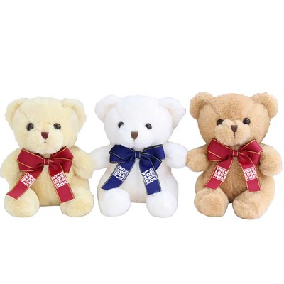 8'' Plush Teddy Bear With Bow Ribbon