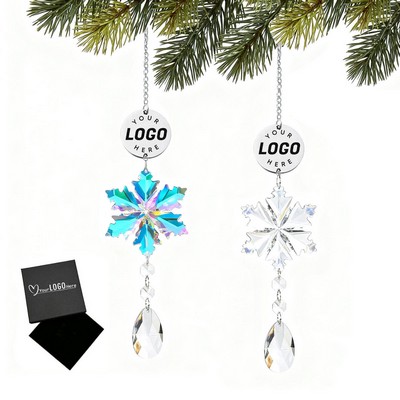 Sparkling Hanging Crystal Christmas Ornaments Snowflake Sun Catcher