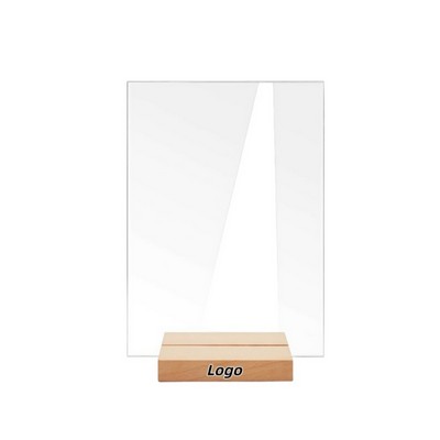 Acrylic Display Stand with Solid Wood Base for Elegant Showcases