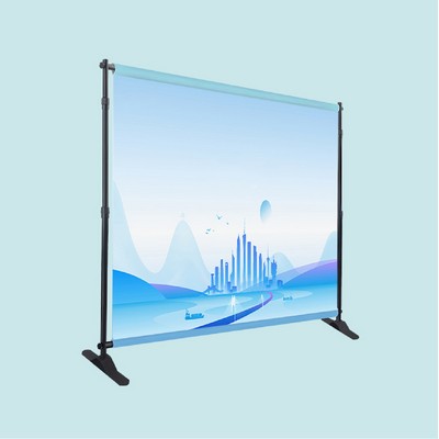 8' Adjustable Frame Banner Backdrop Wall Kit Backwall Adjustable Banner Stand w / Carry Bag