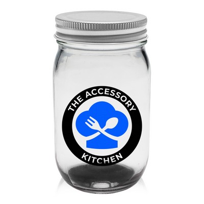 16 oz. Mason Jar Storage Container (2 Color Imprint)