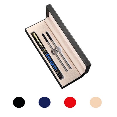 Metal Black Fountain Pen with Gift Box