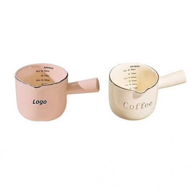Elegant Ceramic Milk Pitcher with Measurement Marks for Coffee and Espresso