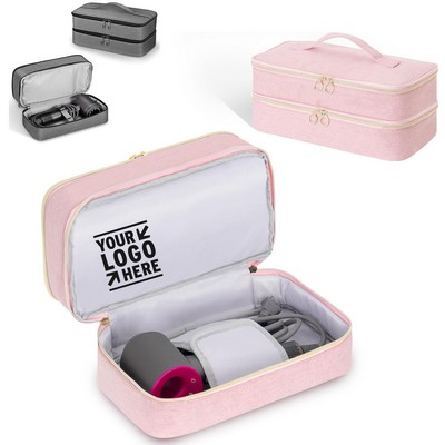 Hair Dryer Attachment Double Layer Travel Carrying Case Portable Storage Organizer Bag