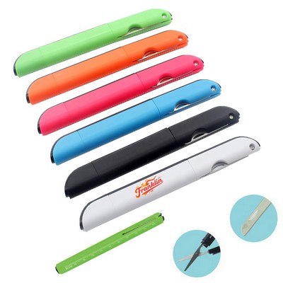 Creative 4-in-1 Scissors Knife Ruler Multifunction Pen
