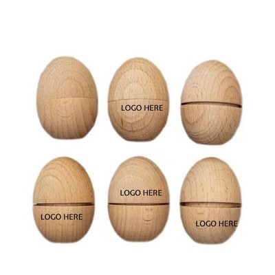 Engraved Wooden Easter Egg Shell