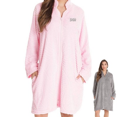Zipper Lounger Solid Robe