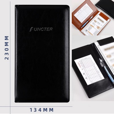 Stylish Restaurant Check Holder W/Pen Clip Pu Leather Folder Clipboard