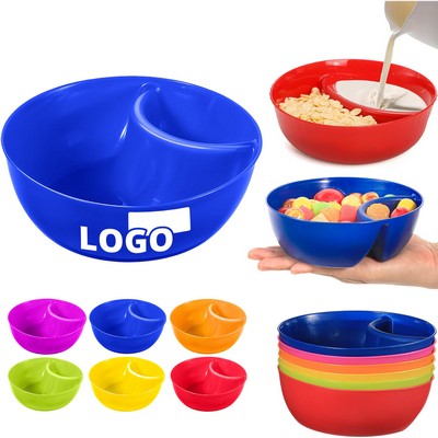 7" Divided S-Shaped Two Compartments Cereal Bowl