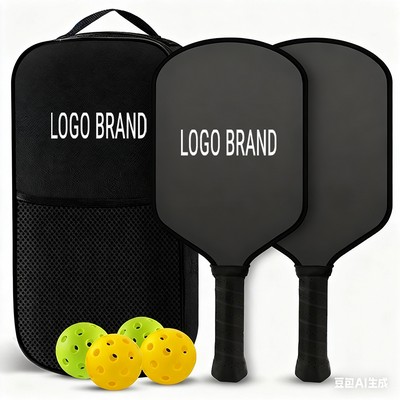 Pickleball Paddle Set with 2 Paddles,4 Balls,and Carrying Case