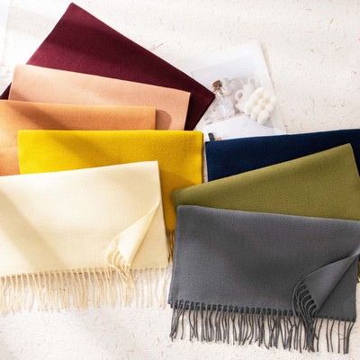 Pure Color Winter Scarf for Women Men