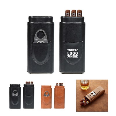Leather 3 Fingers Cigar Case