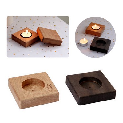Mini Vintage Simple Natural Handheld Wood Candle Holder