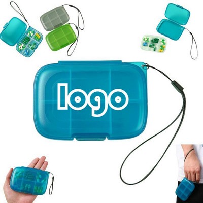 Portable Mini Six-Compartment Pill Box