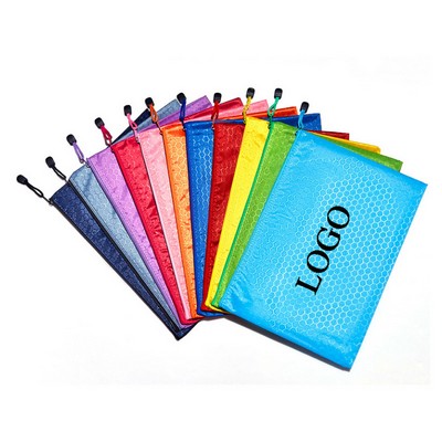 A4 Waterproof Oxford Cloth Zipper Document Stationery Storage Bag