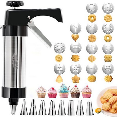 MOQ 10 Stainless Steel Cookie Press Gun Kit