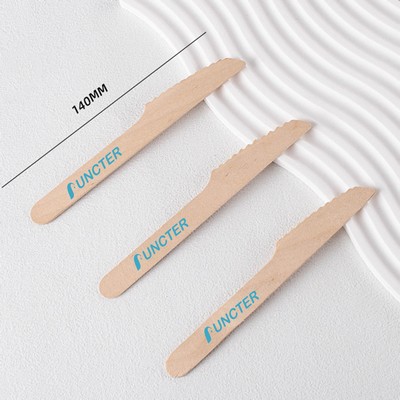5.5" L Disposable Wooden Knives Natural Wooden Utensils