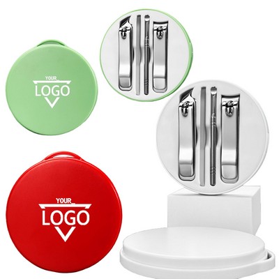 Round Box Nail Clipper 4-Piece Set
