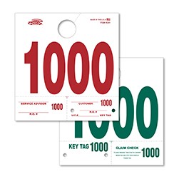 1000-1999 Heavy Stock Side Padded Dispatch Number Tag
