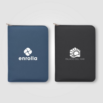 Aurelia Recycled Gold Zipper Portfolio - A5 - Silkscreen