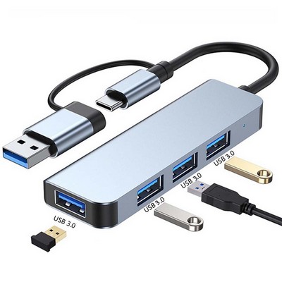 Type C USB 2-In-1 Adapter 4 Ports Converter