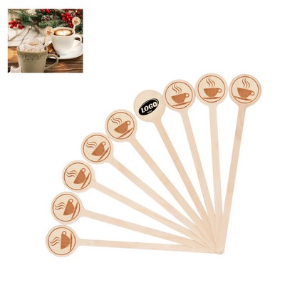 Round Top Wooden Coffee Stirrer