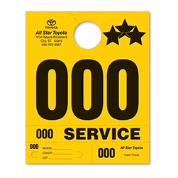 Custom Yellow Heavy Brite™ Premium Service Dispatch Number Tag