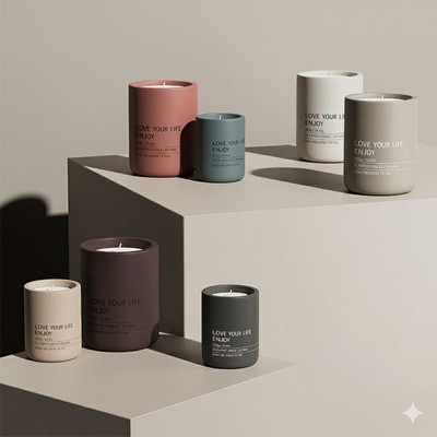 Minimalist Ceramic Candle Jar Matte Finish DIY Soy Wax Container Elegant Straight-Sided Holder