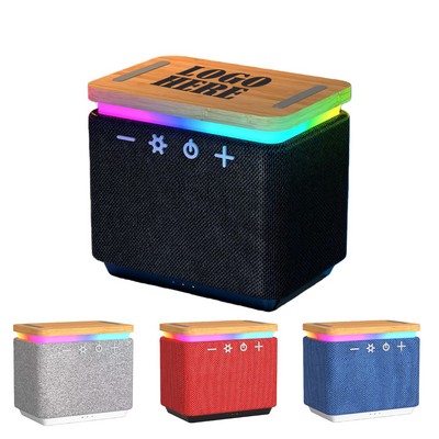 Bamboo Wireless Charging Bluetooth Speaker