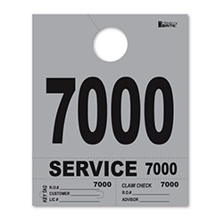 7000-7999 Heavy Brite™ Gray Premium Service Dispatch Number Tag