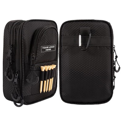 Tactical Golf Valuables Pouch with Carabiner Clip