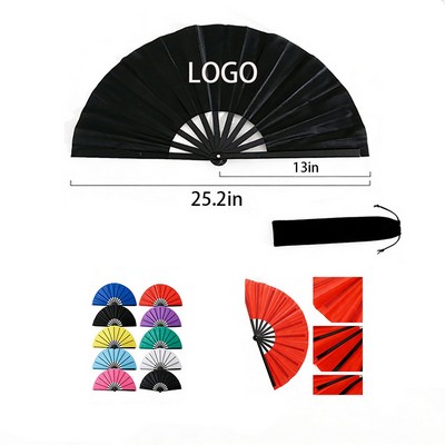 Folding Martial Arts Performance Fan With Storage Bag