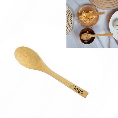 4" Long Handle Natural Bamboo Mixing Stirring Soup Spoons