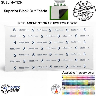 48Hr Quick Ship - Replacement Graphics for 15' Straight Wall with Velcro on the back