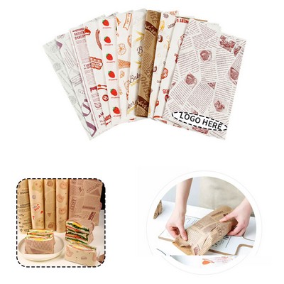 12" x 12" Premium White Grease-Resistant Food Wrapper Paper