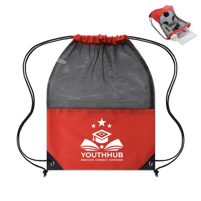 14" X 18" Mesh Top Drawstring Backpack