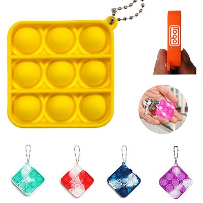 Square Pop Bubble Fidget Key Ring