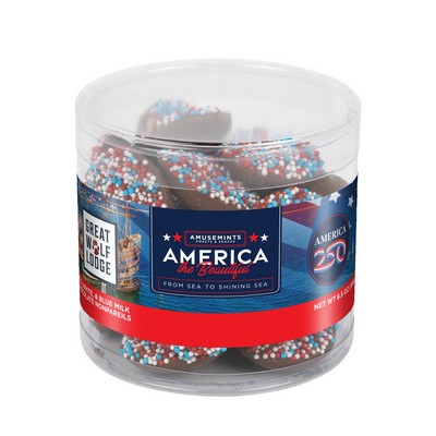 America 250- Round Acetate-Patriotic Milk Chocolate Nonpareils