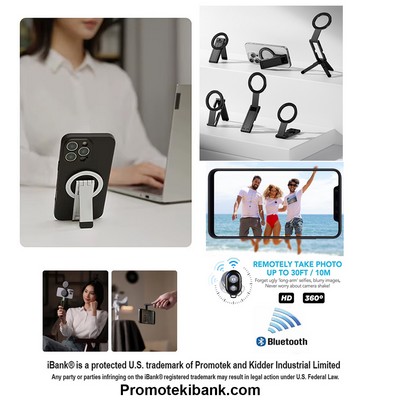 iBank ® Magnetic Aluminum Tripod compatible with iPhone 17/16/15/14 + Bluetooth Shutter Remote