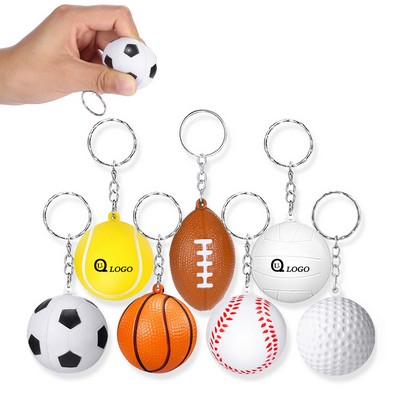 Stress Relief Sport Ball Keychain