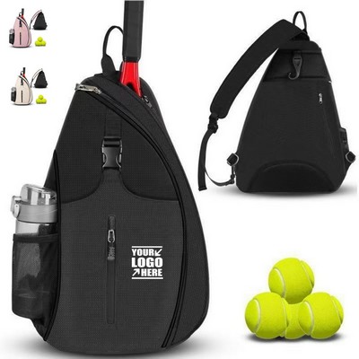 Court Sports Sling Backpack with Bottle Pockets