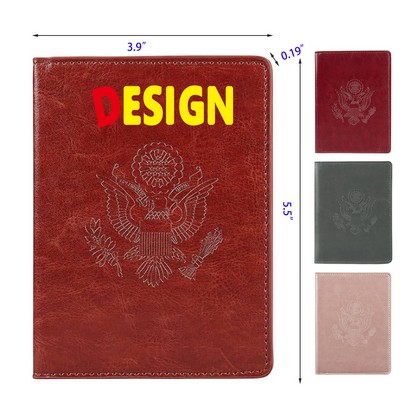 Leather Passport Cover Vaccine Card Holder