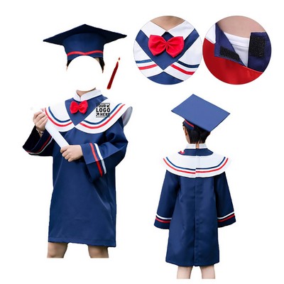 Preschool Graduation Gown and Cap Set in Polyester Fabric